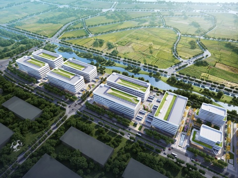 现代产业园建筑 制造园区su模型