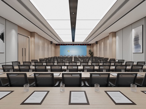  现代 会议室 多功能会议室模型3d模型 