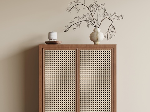 中古风边柜 矮柜 储物柜su模型