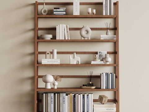  中古风书架 摆件3d模型 