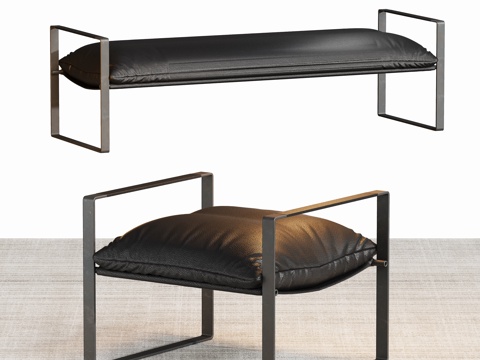  轻奢换鞋凳床尾凳3d模型 