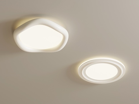  现代奶油吸顶灯3d模型 