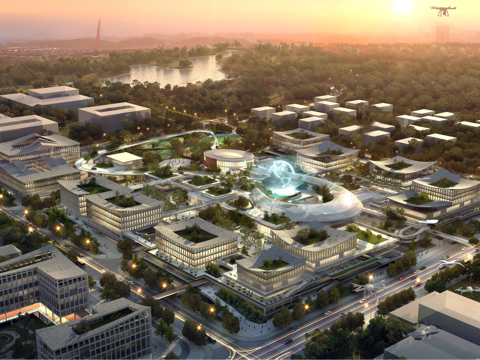 现代产业园 文化产业综合体 异形su模型