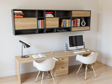 现代书桌椅su模型