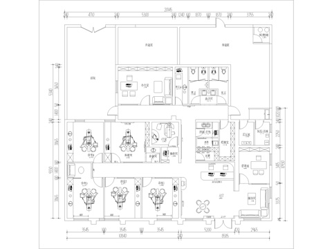 医院手术室办公平面方案图cad施工图