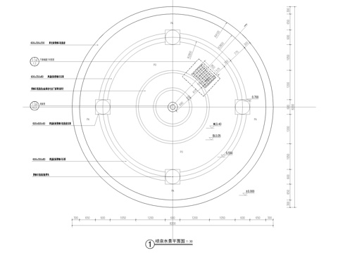 欧式喷泉水景详图cad施工图