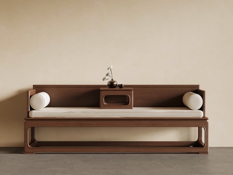 新中式罗汉床su模型