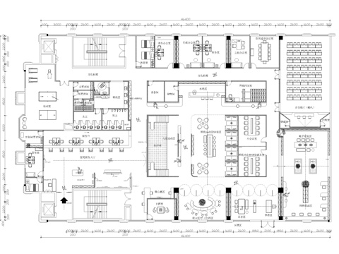 大型党群服务中心平面图cad施工图