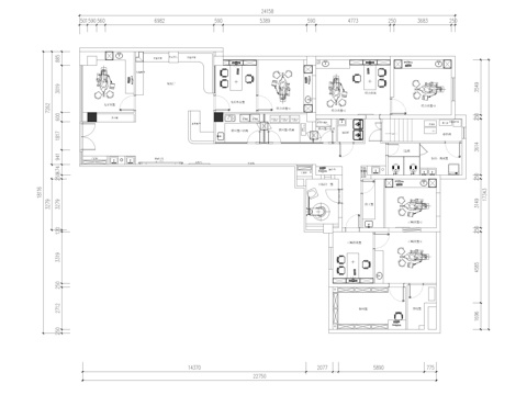 牙科综合诊室平面施工图cad施工图