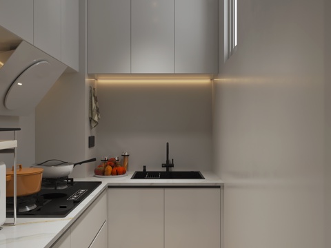  现代厨房3d模型 