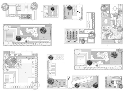 庭院花园日式景观平面图cad施工图