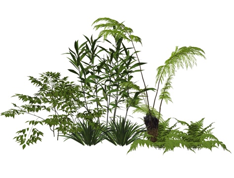 现代室内植物堆造景组合su模型