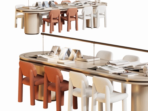 现代儿童手工书桌椅组合su模型