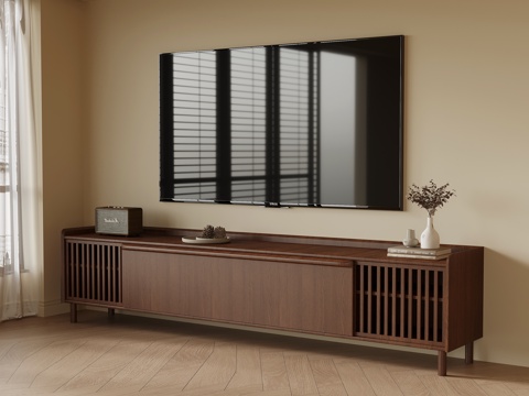 中古风电视柜su模型