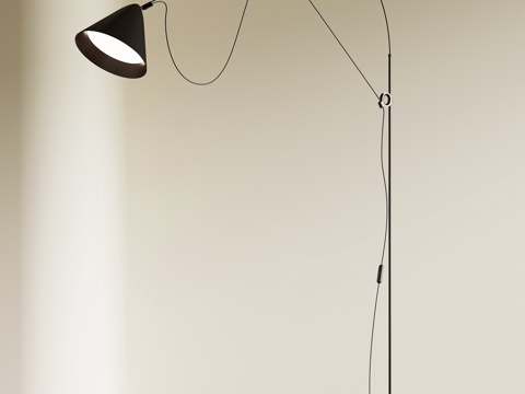 现代落地灯 鱼线落地灯su模型