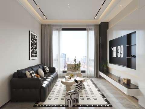  奶油客餐厅3d模型 