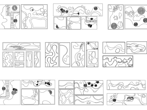庭院花园景观平面cad图块cad施工图