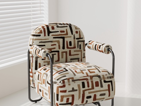 法式复古单人沙发 休闲沙发su模型