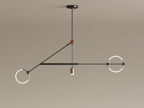 现代意式吊灯 异形吊灯 长条吊灯su模型