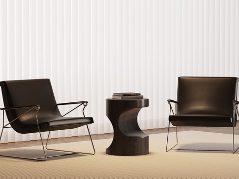  现代意式洽谈椅 皮质休闲椅3d模型 