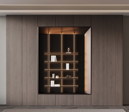 现代意式书柜 置物柜su模型