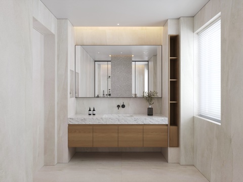  现代卫生间 极简卫生间 别墅卫生间 主卫3d模型 