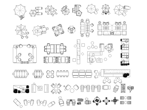 户外露营景观小品cad图块cad施工图