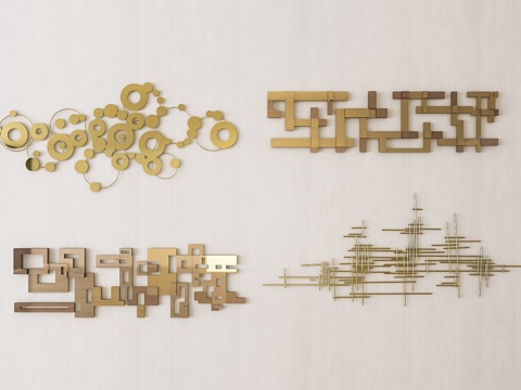  现代墙饰挂件组合3d模型 