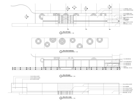 黑镜钢镜面景墙水景详图cad施工图