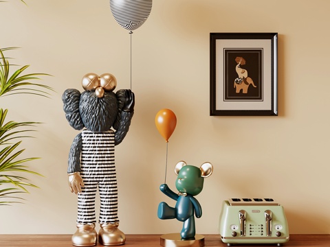 现代卡通雕塑 暴力熊雕塑 公仔su模型