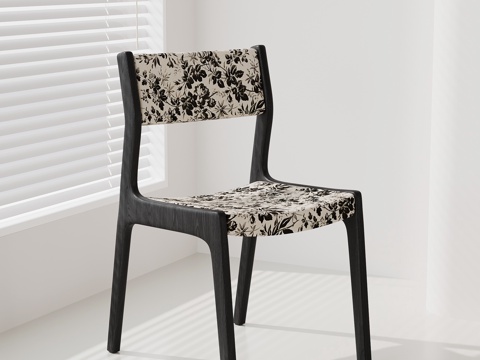 现代复古餐椅 休闲椅 法式餐椅su模型