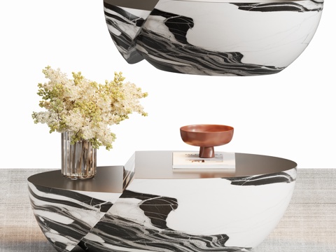 现代石材茶几su模型