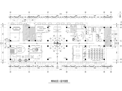 大型社区服务中心平面图cad施工图