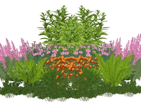 现代室内植物堆造景组合su模型