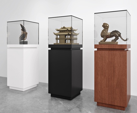  玻璃展示柜3d模型 