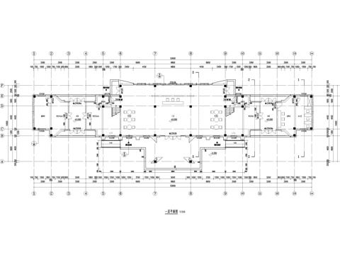 游客中心建筑施工图cad施工图