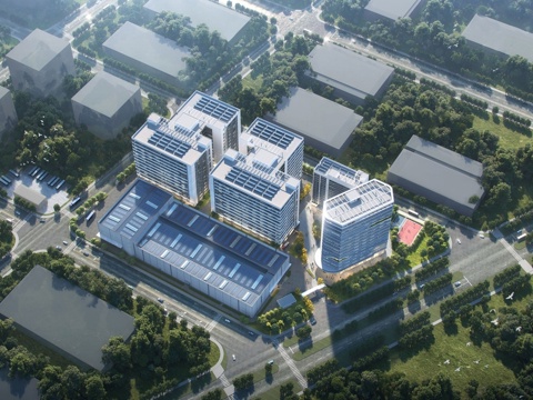 现代智能制造产业园 产业园厂房建筑 工业园su模型