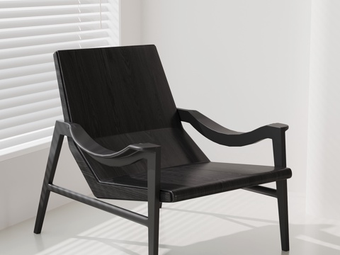 现代意式躺椅 休闲椅 实木躺椅su模型