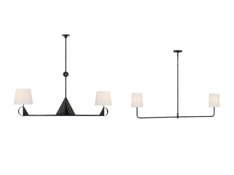 美式线型吊灯 餐厅线型吊灯 餐厅吊灯 金属吊灯 铁艺吊灯su模型