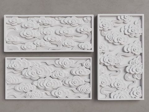云朵雕塑 祥云 祥云装饰 石膏祥云 装饰云朵 祥云石膏浮雕su模型