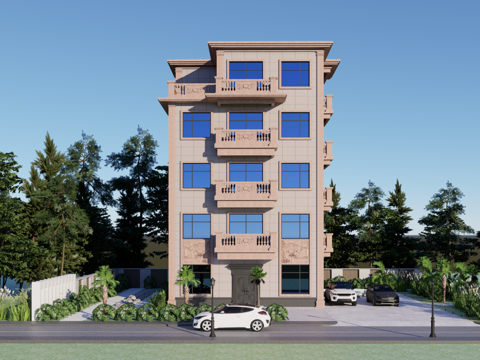 欧式别墅 独栋别墅 别墅su模型