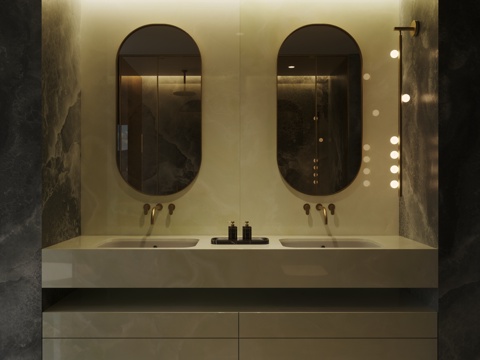  意式卫生间 轻奢卫生间 极简卫生间 现代卫生间 别墅主卫 老3d模型 