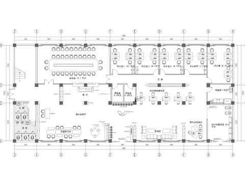 镇便民服务中心办公室施工图cad施工图