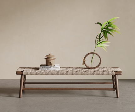  新中式长凳 换鞋凳3d模型 