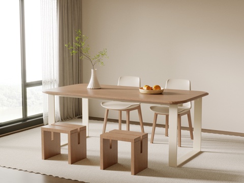 法式中古餐桌椅 休闲桌椅su模型