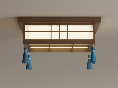 新中式吊灯 吸顶灯su模型