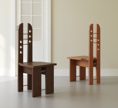 法式中古餐椅su模型