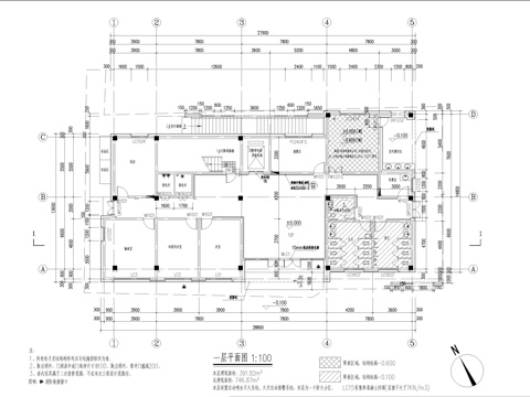 新中式新农村服务中心施工图cad施工图