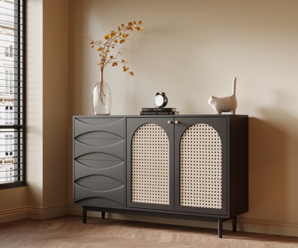 法式复古玄关柜 鞋柜 边柜su模型