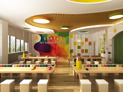  幼儿园学校美术室3d模型 